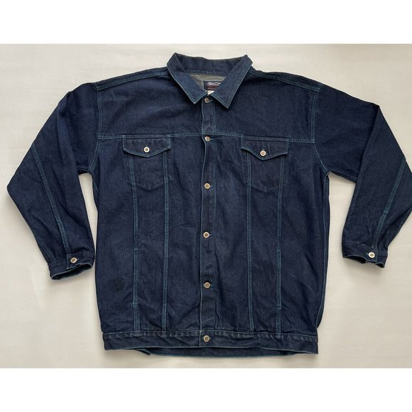 VINTAGE 1st‎ Element Jeans Wear Blue Denim Jacket Men's XL Extra Large USA Made - Picture 1 of 6